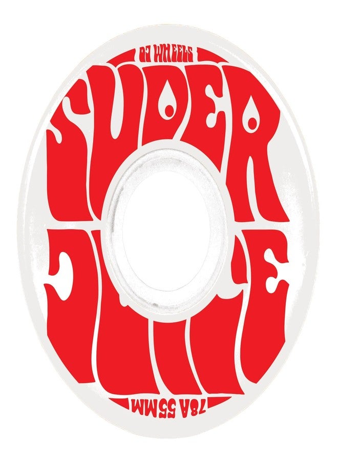 OJ Skateboard Wheels Mini Super Juice 55mm 78a Skateboard Wheels - White/Red - Image 1